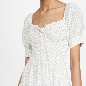 Brand New Shopbop/Faithfull the Brand White Floral Mini Dress, Size L